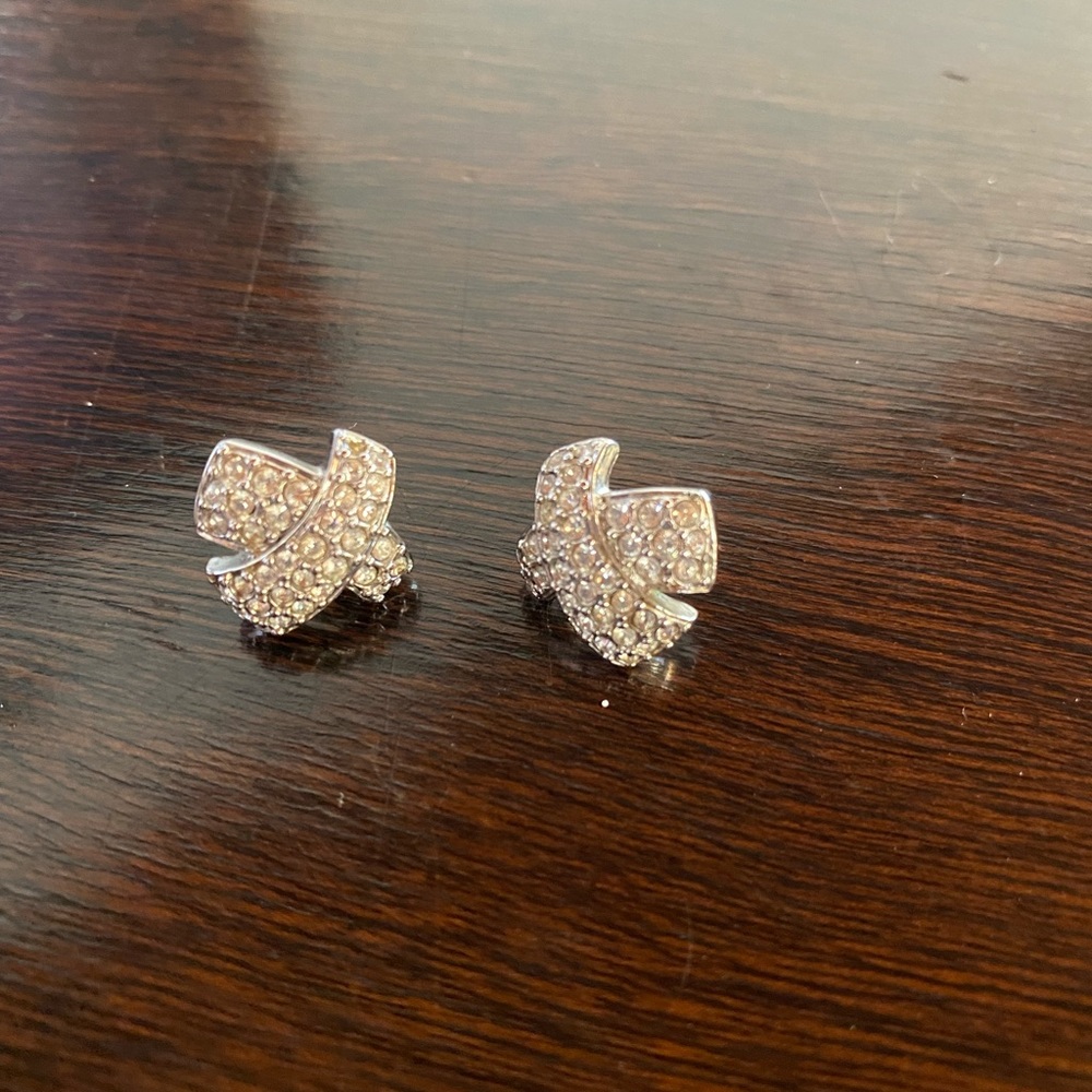 Faux diamond X earrings